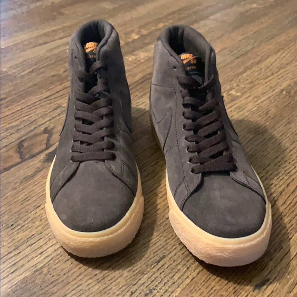 Brown suede Nike Blazers